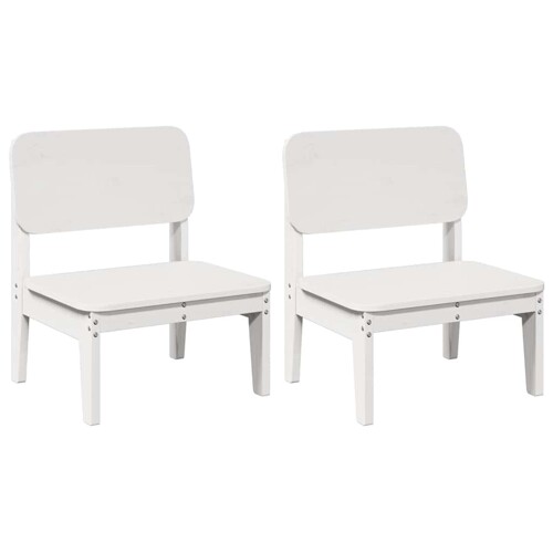 Vrtne stolice 2 kom bijele 60x52,5x72 cm od masivne borovine - NOVO