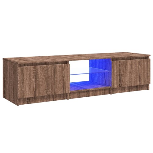 TV ormarić s LED svjetlima boja smeđeg hrasta 140x40x35,5 cm - NOVO