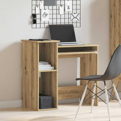 Radni stol s policama boja hrasta artisan 84x40x78 cm drveni - NOVO
