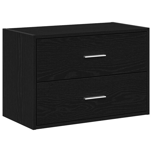 Ormarić s 2 ladice crni hrast 60x31x40 cm konstruirano drvo - NOVO
