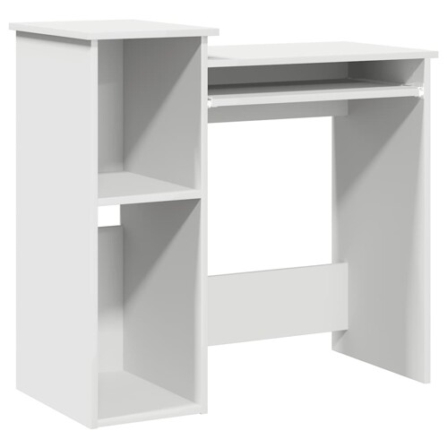 Radni stol s policama bijeli 84x40x78 cm konstruirano drvo - NOVO