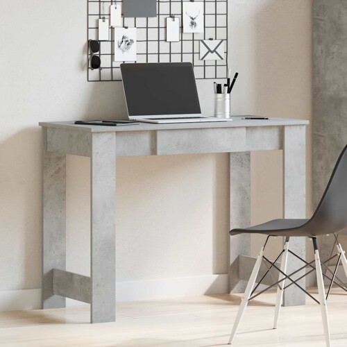 Radni stol boja betona 100x45x75 cm od konstruiranog drva - NOVO