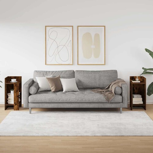 Pomoćni stolići 2 kom s policom boja hrasta 25,5x27x60 cm - NOVO