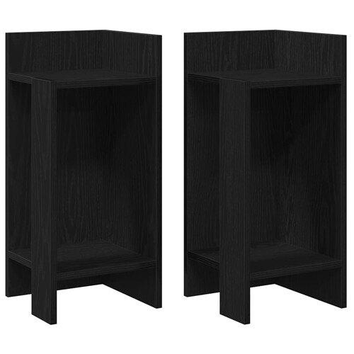 Pomoćni stolići 2 kom s policom crni 25,5x27x60 cm - NOVO