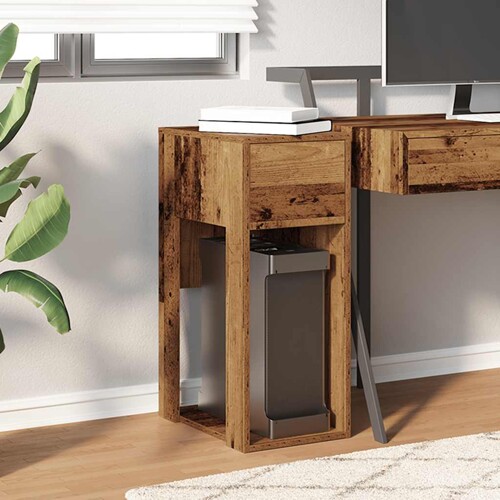 Tower stalak za računalo s ladicom boja staro drvo 30x44x74 cm - NOVO