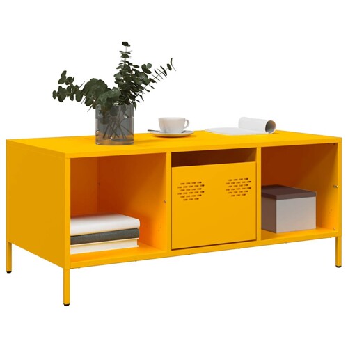 Stolić za kavu boje senfa 101,5x50x43,5 cm hladno valjani čelik - NOVO