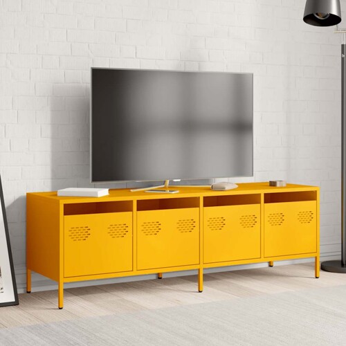 TV ormarić boja senfa 135x39x43,5 cm čelični - NOVO