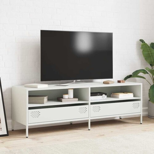 TV ormarić bijeli 135x39x43,5 cm hladno valjani čelik - NOVO