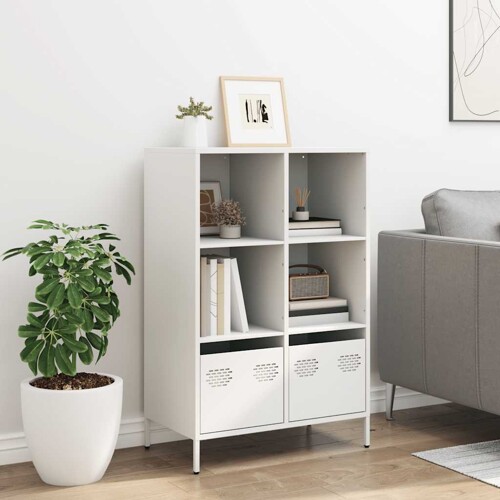 Visoka komoda bijela 68x39x103,5 cm čelična - NOVO