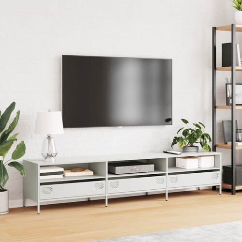 TV ormarić bijeli 202x39x43,5 cm hladno valjani čelik - NOVO