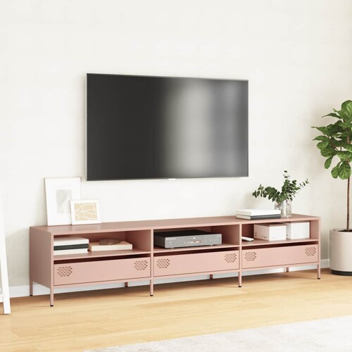TV ormarić ružičasti 202x39x43,5 cm hladno valjani čelik - NOVO