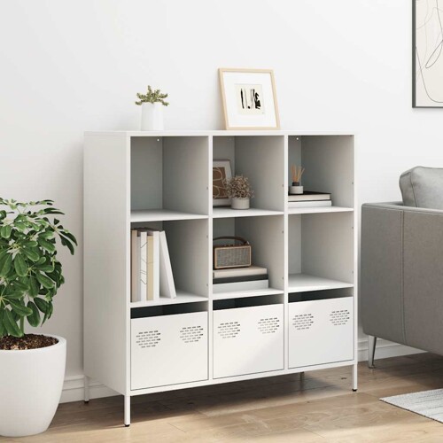 Visoka komoda bijela 101,5x39x103,5 cm čelična - NOVO