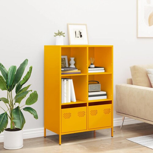 Visoka komoda boja senfa 68x39x103,5 cm od čelika - NOVO