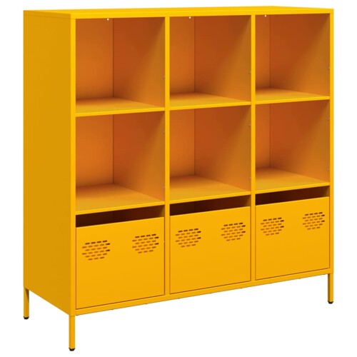 Visoka komoda boja senfa 101,5x39x103,5 cm od čelika - NOVO