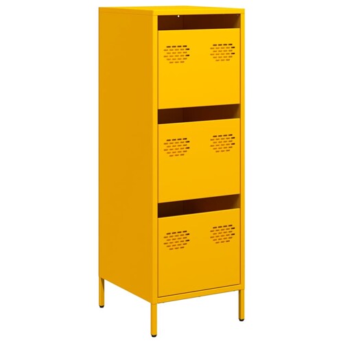 Visoka komoda boja senfa 39x35x103,5 cm čelična - NOVO