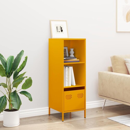 Visoka komoda boja senfa 35x39x103,5 cm od čelika - NOVO