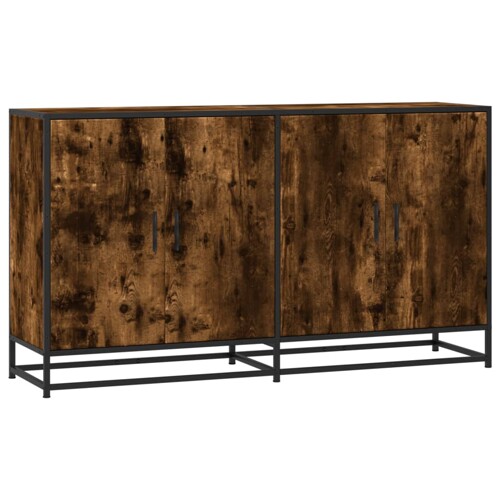 Komoda dimljeni hrast 134x35x76 cm konstruirano drvo - NOVO