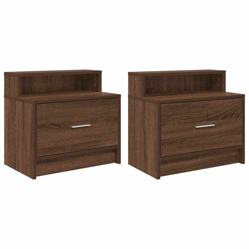 Noćni ormarići s ladicom 2 kom smeđi hrast 51x31x47 cm - NOVO