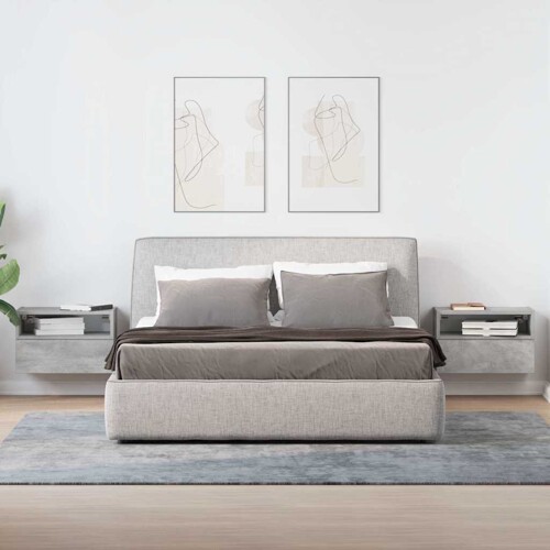 Zidni noćni ormarići 2 kom beton siva 45x26x28,5 cm - NOVO