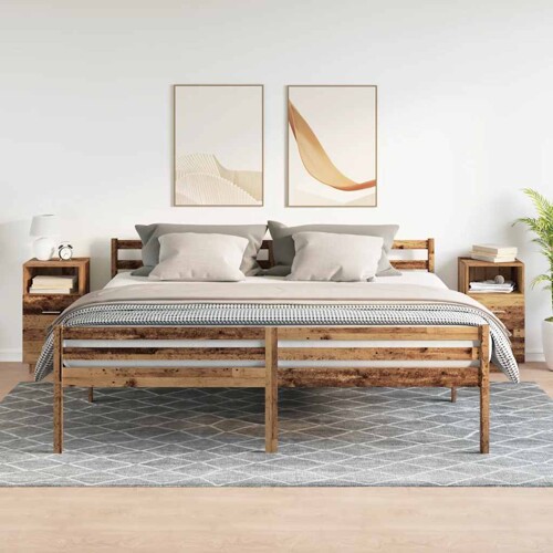 Noćni ormarići 2 kom s 2 ladice staro drvo 36x36x68 cm - NOVO