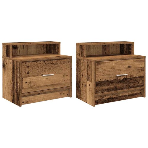 Noćni ormarići s ladicom 2 kom staro drvo 51x31x47 cm - NOVO