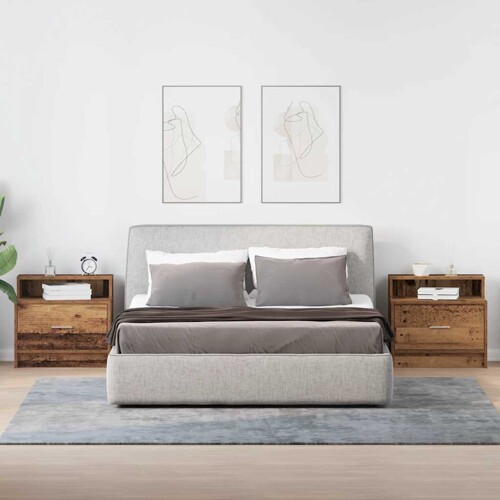 Noćni ormarići s ladicom 2 kom staro drvo 51x31x47 cm - NOVO