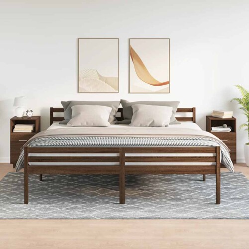 Noćni ormarići 2 kom s 2 ladice smeđi hrast 36x36x68 cm - NOVO