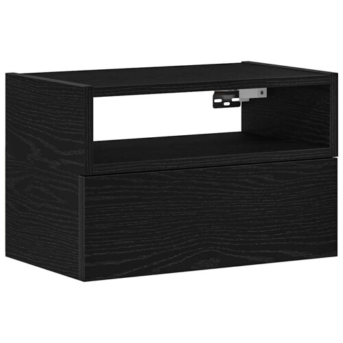 Zidni noćni ormarić crni 45x26x28,5 cm - NOVO