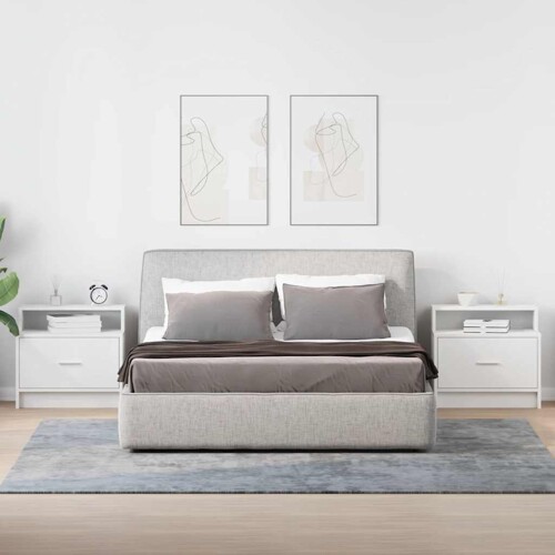 Noćni ormarići s ladicom 2 kom bijeli 51x31x47 cm - NOVO