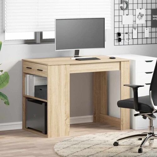 Radni stol s ladicom i policom sonoma hrast 102x62x77,5 cm - NOVO