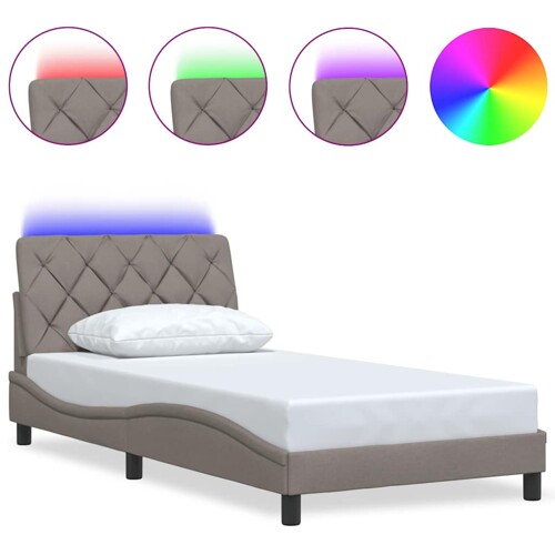 Okvir kreveta s LED-om bez madraca 100 x 200 cm od tkanine - NOVO