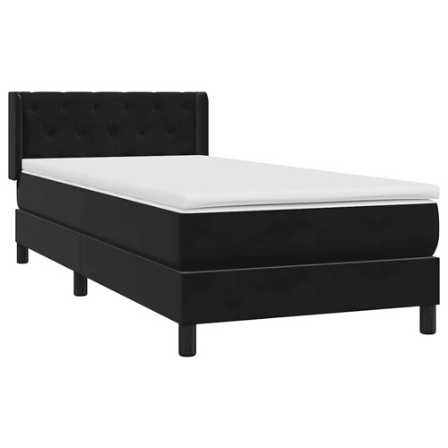 Box spring krevet s madracem crni 80 x 220 cm baršunasti - NOVO
