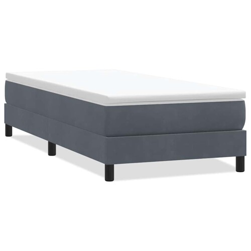 Box spring krevet bez madracem tamnosivi 90x220 cm baršunasti - NOVO