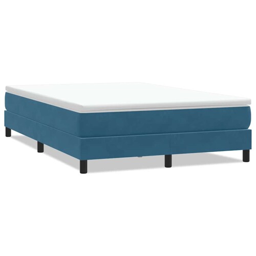 Box Spring krevet bez madracem tamnoplavi 140x220 cm baršun - NOVO