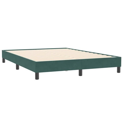 Box Spring krevet bez madraca tamnozeleni 140x210 cm baršun - NOVO
