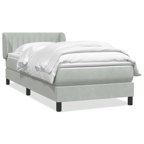 Box Spring krevet s madracem svijetlo sivi 80x220 cm samt - NOVO