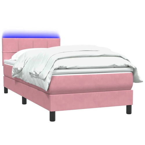 Box Spring krevet s madracem ružičasti 80x210 cm samt - NOVO