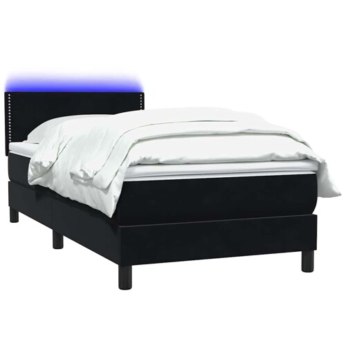 Box spring krevet s madracem crni 90x220 cm baršunasti - NOVO