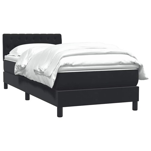 Box spring krevet s madracem crni 90x210 cm baršunasti - NOVO