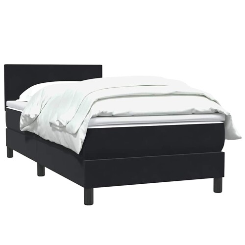 Box spring krevet s madracem crni 90x210 cm baršunasti - NOVO