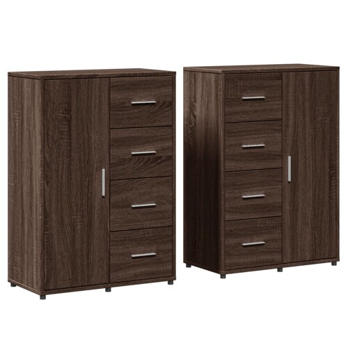Komoda 2 kom boja smeđeg hrasta 60x31x84 cm konstruiranog drva - NOVO