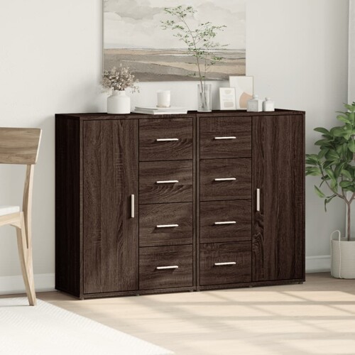 Komoda 2 kom boja smeđeg hrasta 60x31x84 cm konstruiranog drva - NOVO