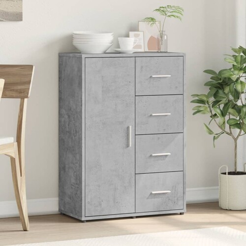Komoda siva boja betona 60x31x84 cm od konstruiranog drva - NOVO