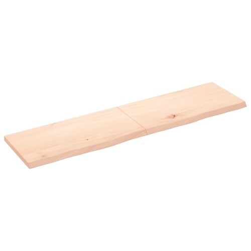 Zidna polica 160x40x(2-4) cm neobrađena masivna hrastovina - NOVO