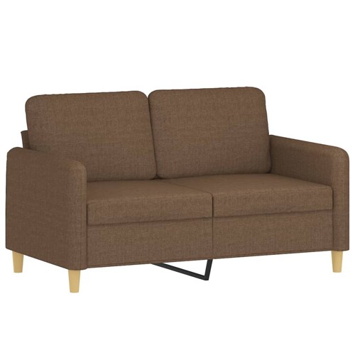 2-dijelni set sofa s jastucima smeđi od tkanine - NOVO