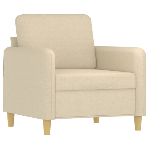 3-dijelni set sofa s jastucima krem od tkanine - NOVO