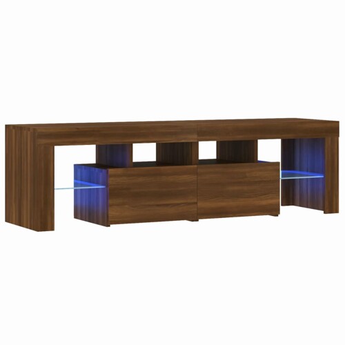 TV ormarić s LED svjetlima boja smeđeg hrasta 140x36,5x40 cm - NOVO