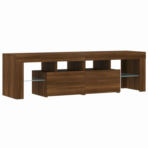 TV ormarić s LED svjetlima boja smeđeg hrasta 140x36,5x40 cm - NOVO