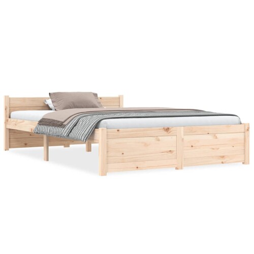 Okvir za krevet od masivnog drva 135 x 190 cm bračni - NOVO
