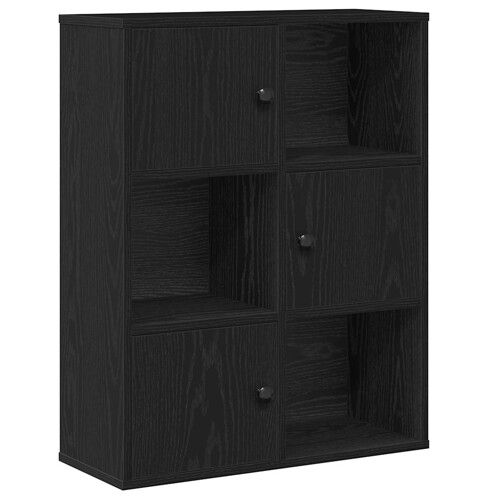 Regal za knjige crni hrasta 60x24x76,5 cm od konstruiranog drva - NOVO